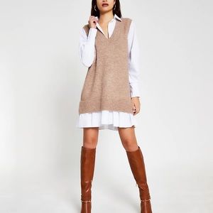 NWT River Island Long Sleeve Hybrid Shirt Jumper